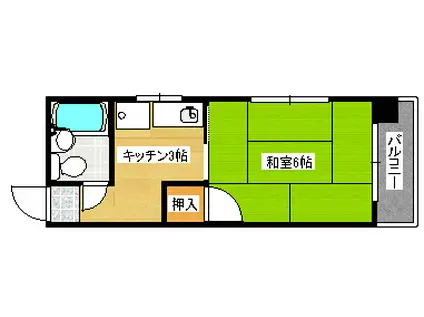 メゾン敬(1DK/3階)の間取り写真