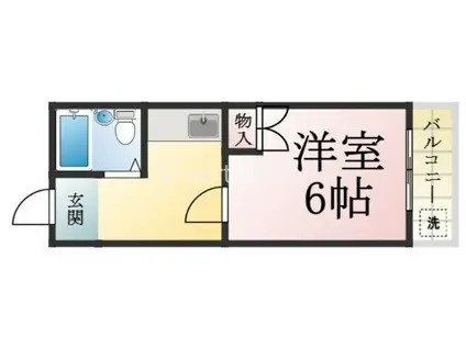 ヴィラン橋本(1K/2階)の間取り写真