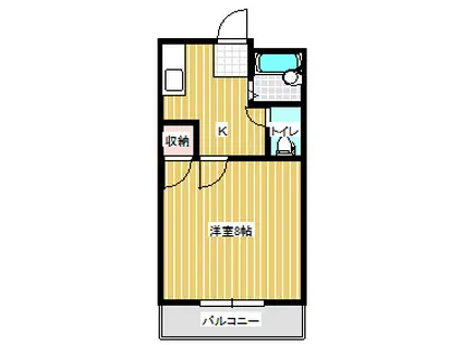 グリーンパーク賞田(1K/4階)の間取り写真