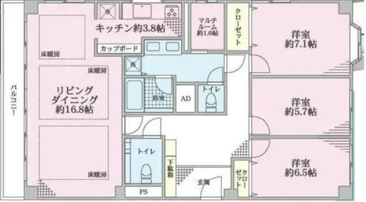 麻布広尾ナショナルコート 7階階 間取り