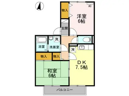 セジュールシマダC棟(1LDK/1階)の間取り写真