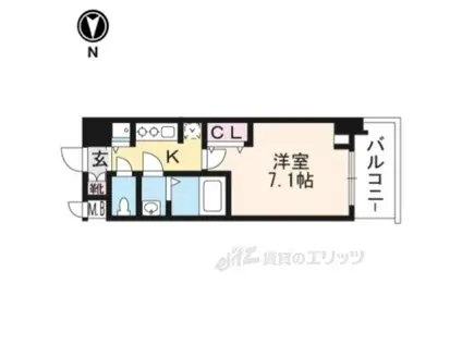 アドバンス京都ソナーレ(1K/6階)の間取り写真
