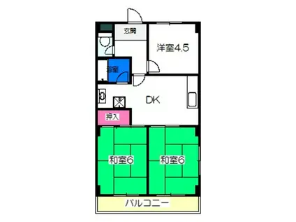 前村マンション(3DK/2階)の間取り写真