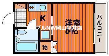 プレアール原尾島(1K/2階)の間取り写真