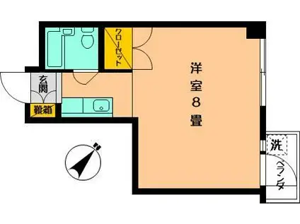 桜田ハイツ(ワンルーム/2階)の間取り写真