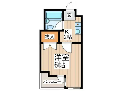 D.S八幡山マンション(1K/2階)の間取り写真