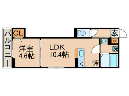 D-ROOM新宿4丁目(1LDK/3階)の間取り写真