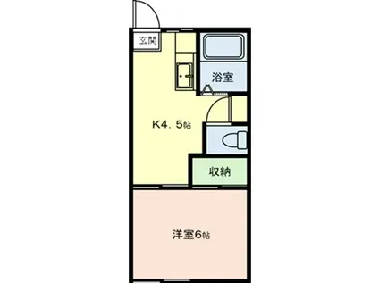 ホワイトクレスト(1K/1階)の間取り写真
