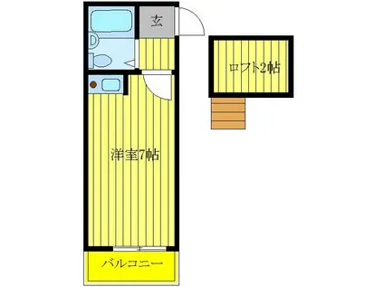 エステ-ト西川口I(ワンルーム/2階)の間取り写真
