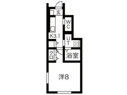 KSK北上II(1K/1階)の間取り写真