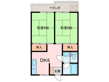 松本マンション(2DK/5階)の間取り写真