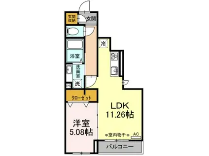 I′Sガーデン(1LDK/3階)の間取り写真