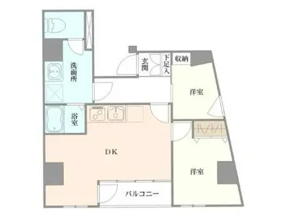 プチモンド上野(2DK/2階)の間取り写真