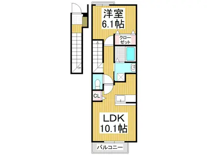 メゾン・サンパティーク(1LDK/2階)の間取り写真