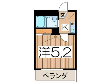 浦賀レジデンス(1K/1階)の間取り写真