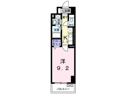 シティタワー 高崎(1K/2階)の間取り写真