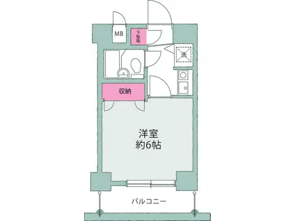 ステラコート横浜白楽(1K/4階)の間取り写真