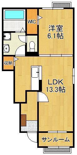 ボスカート K.I(1LDK/1階)の間取り写真