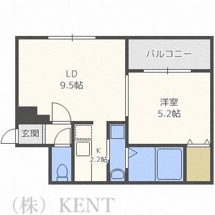 プレジャー桑園(1LDK/3階)の間取り写真