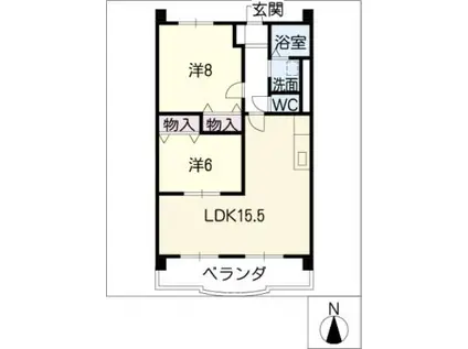 アングラート(2LDK/3階)の間取り写真