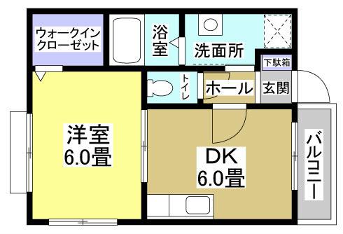グランデージププレIII(1DK/1階)の間取り写真