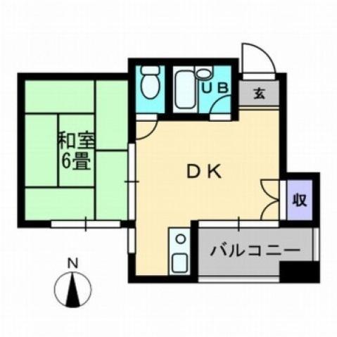 メゾン塩屋(1DK/3階)の間取り写真