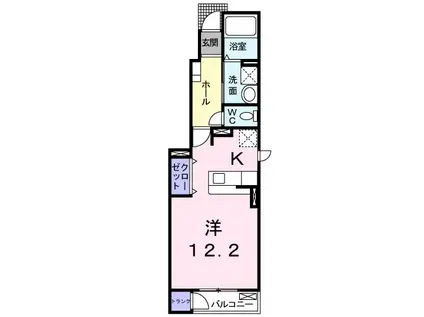 デフィII(ワンルーム/1階)の間取り写真