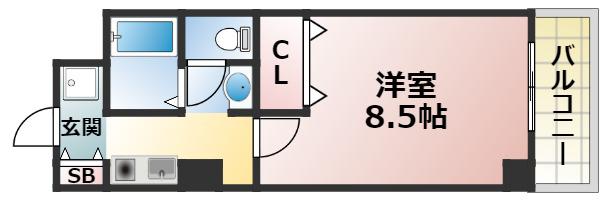 Mプラザ布施弐番館(1K/8階)の間取り写真