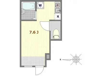 グレイスシールド烏丸(ワンルーム/1階)の間取り写真