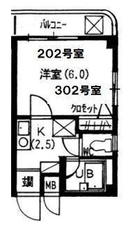 カーサ滝の茶屋(ワンルーム/3階)の間取り写真