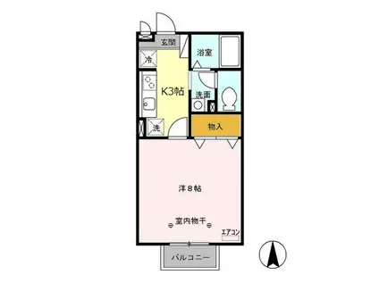 BERRY(1K/2階)の間取り写真