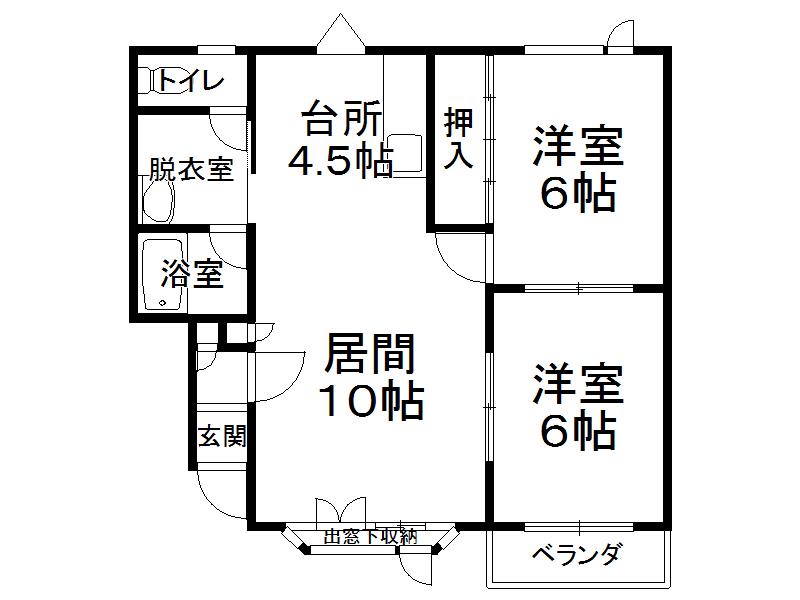 HAPPY TREE(2LDK/1階)の間取り写真