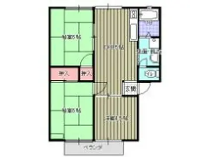 ハウス敬I(3DK/1階)の間取り写真