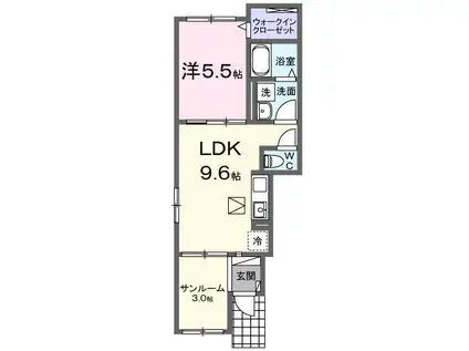 ル・シエル I(1LDK/1階)の間取り写真