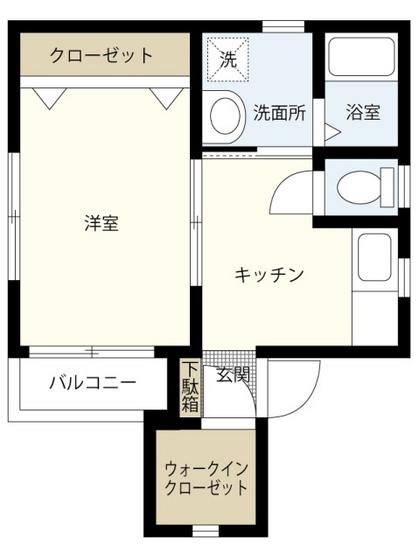 アイランドビル21(1DK/2階)の間取り写真