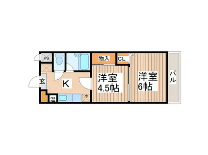 ファーストハイツ(2K/4階)の間取り写真