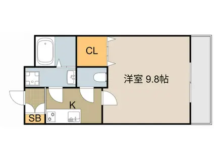 フリーディオ門真III(1K/3階)の間取り写真