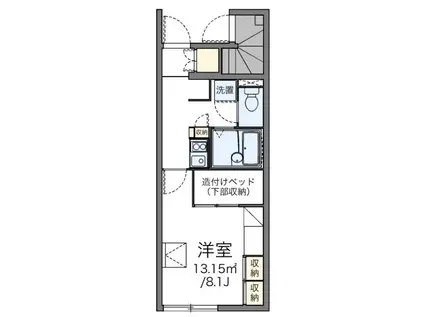 OTWO(1K/1階)の間取り写真