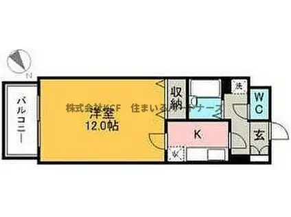 エトランゼ12(1K/2階)の間取り写真