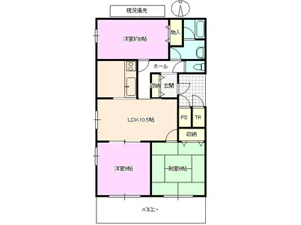 ラトナ東口ビル(3LDK/4階)の間取り写真