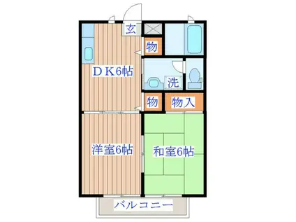 ビューシティ泉 VI(2DK/1階)の間取り写真