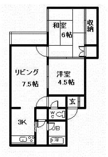 大雪マンション(2LDK/2階)の間取り写真