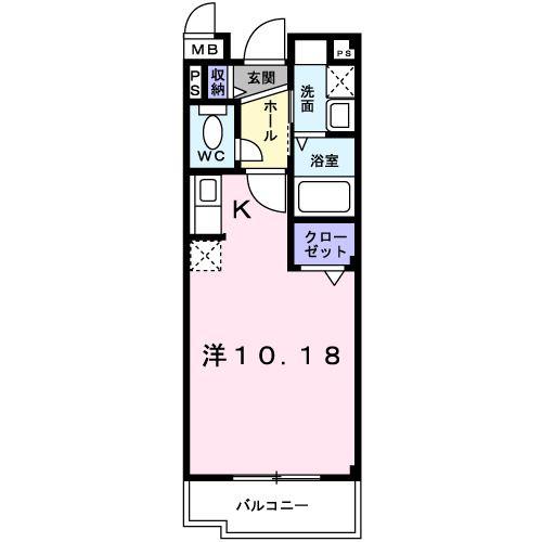 アンジュ(ワンルーム/1階)の間取り写真