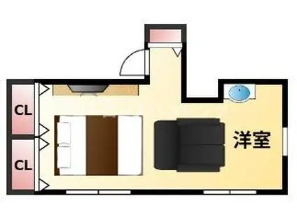 モテナプリーズ(ワンルーム/7階)の間取り写真