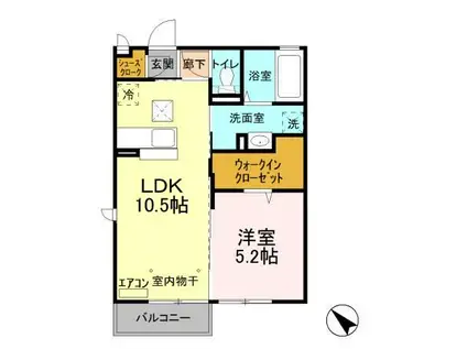 シャンテクレール I(1LDK/1階)の間取り写真