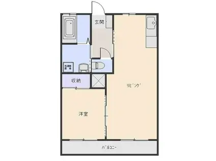 レクセルオナイC(1LDK/1階)の間取り写真