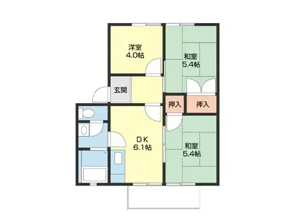 ルミエール(3DK/2階)の間取り写真