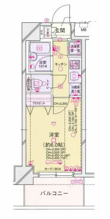 パレステュディオ目黒東 4階階 間取り