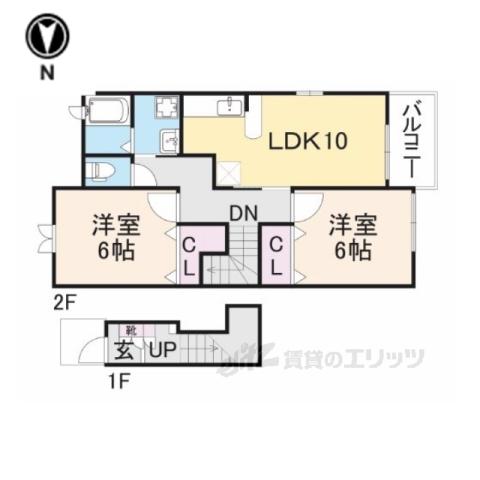 ビバ・カルテット(2LDK/2階)の間取り写真