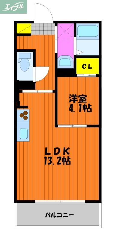 SIDE-S(1LDK/1階)の間取り写真